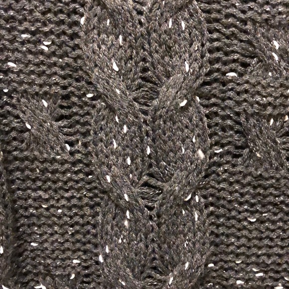 POOF dark grey charcoal white speck knit sweater - Picture 3 of 3